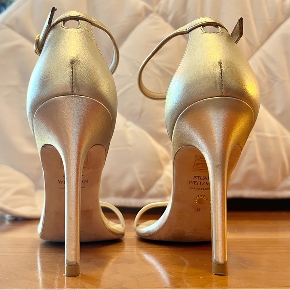 Size 5AA Stuart Weitzman Nudist Curve 100 Strap Sandal - Picture 4 of 8